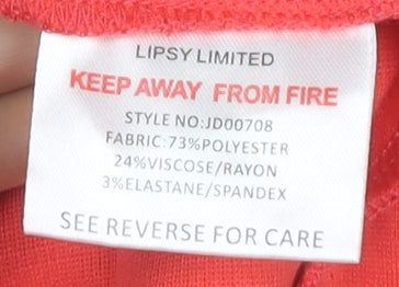 Lipsy Women's Red Bodycon Party Dress Size 14