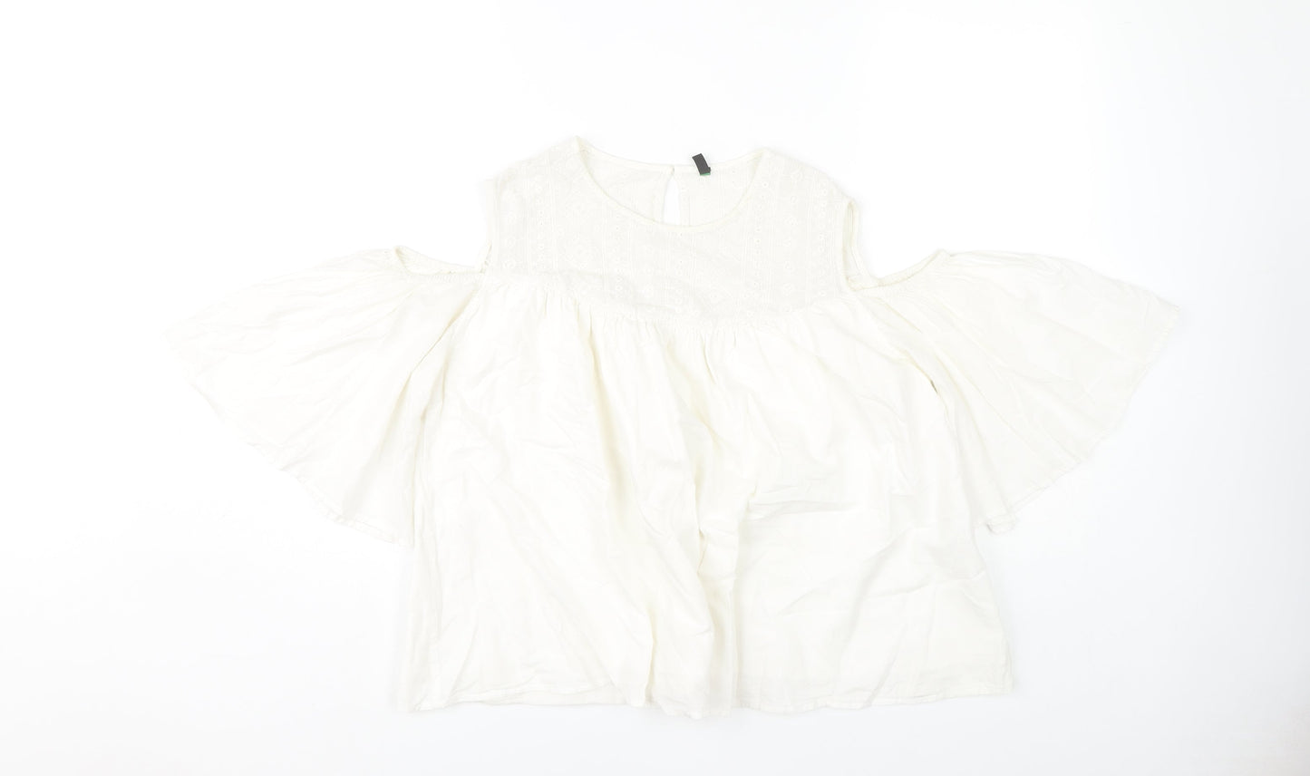 Womens UK Size S Stile Benetton White  Blouse