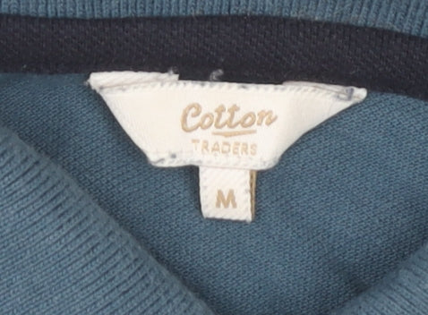 Cotton Traders Men's Blue Long Sleeve Polo M