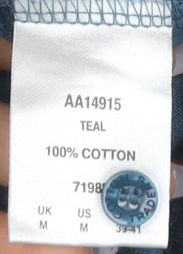 Cotton Traders Men's Blue Long Sleeve Polo M