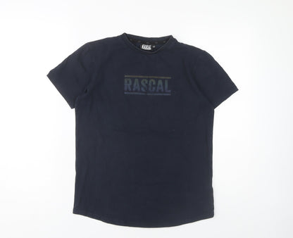 Rascal Boys Blue T-Shirt 13-14 Years Short Sleeve Basic