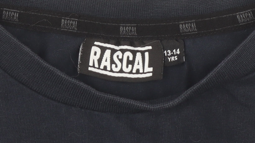 Rascal Boys Blue T-Shirt 13-14 Years Short Sleeve Basic