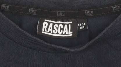 Rascal Boys Blue T-Shirt 13-14 Years Short Sleeve Basic