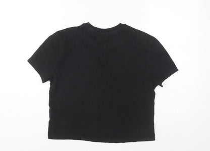Womens UK Size S Tommy Jeans Black Cropped T-Shirt