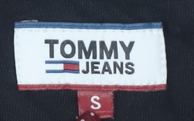 Womens UK Size S Tommy Jeans Black Cropped T-Shirt