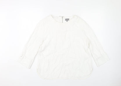 Phase Eight Women's White Blouse, UK 14, 3/4 Sleeve