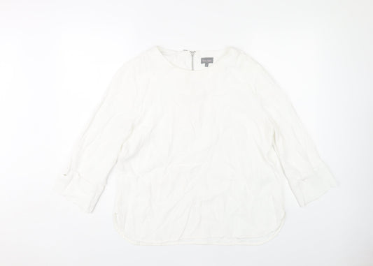 Phase Eight Women's White Blouse, UK 14, 3/4 Sleeve