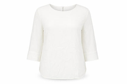 Phase Eight Women's White Blouse, UK 14, 3/4 Sleeve