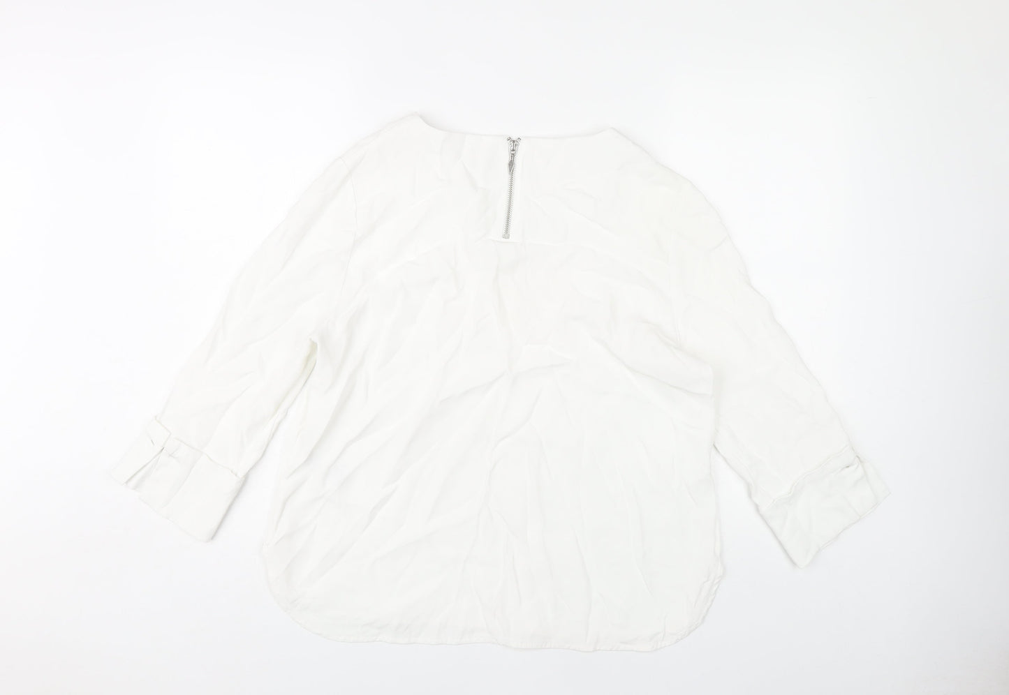 Phase Eight Women's White Blouse, UK 14, 3/4 Sleeve