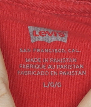 Unisex Adults UK Size L Levi's Red Basic T-Shirt