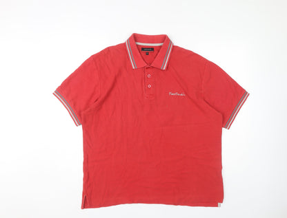 Pierre Cardin Men's Red Polo Shirt XL