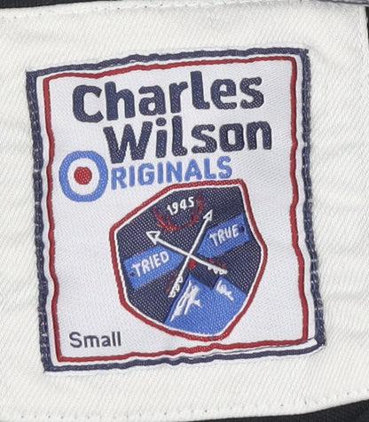 Charles Wilson Men's Black Polo Shirt, Small, Button Accent