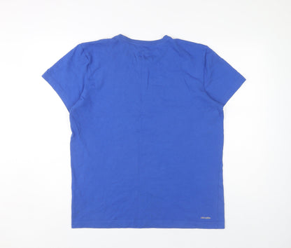 Adidas Men's Blue Graphic Print T-Shirt Size M