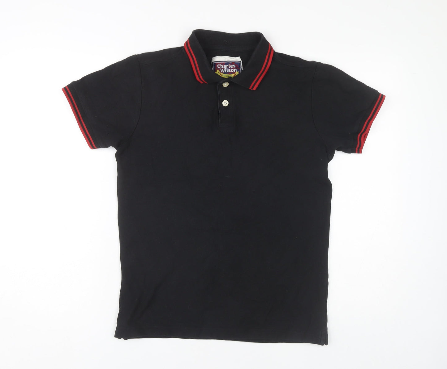 Charles Wilson Men's Black Polo Shirt S