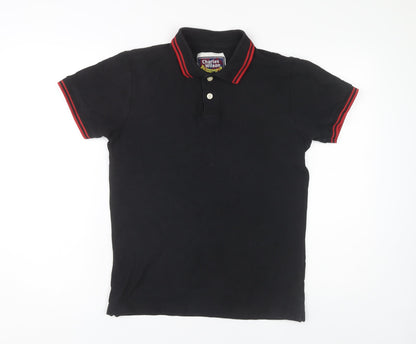 Charles Wilson Men's Black Polo Shirt S