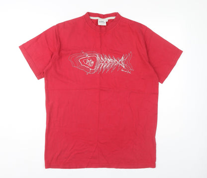 Weird Fish Men's Red Graphic Print T-Shirt S