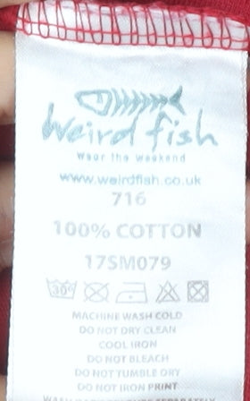 Weird Fish Men's Red Graphic Print T-Shirt S