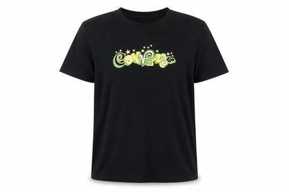 Front view of Converse unisex black xl t-shirt with logo accents