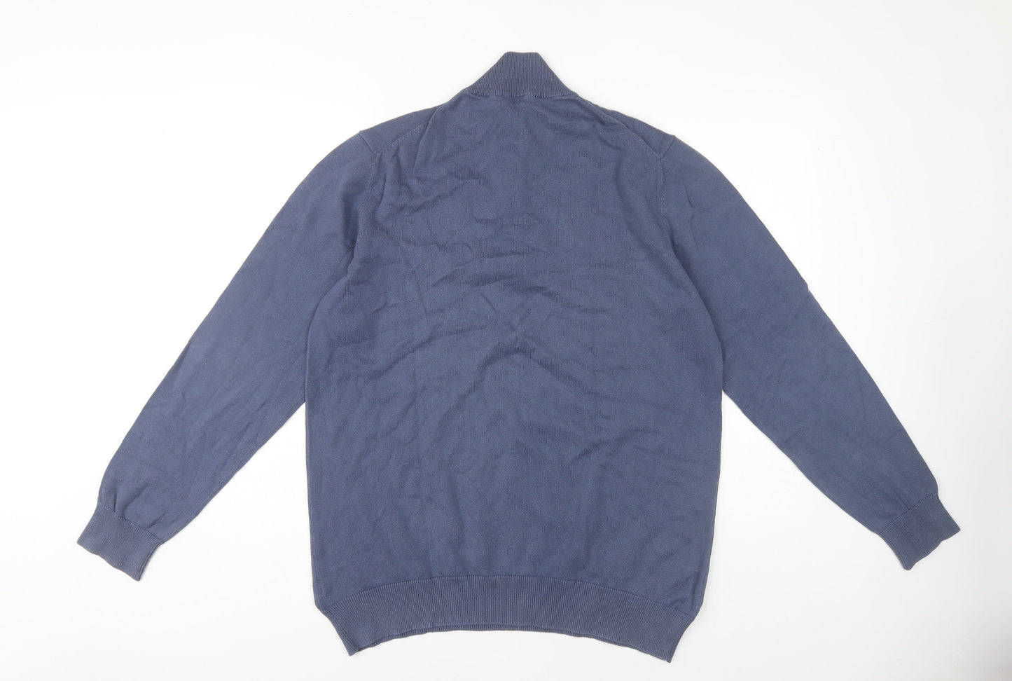 Crew Clothing Blue Men's Jumper L 1/4 Zip Cotton