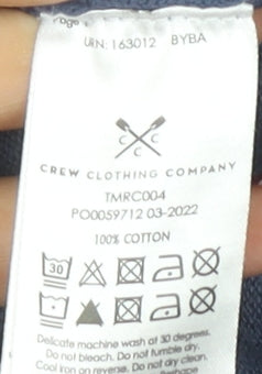 Crew Clothing Blue Men's Jumper L 1/4 Zip Cotton