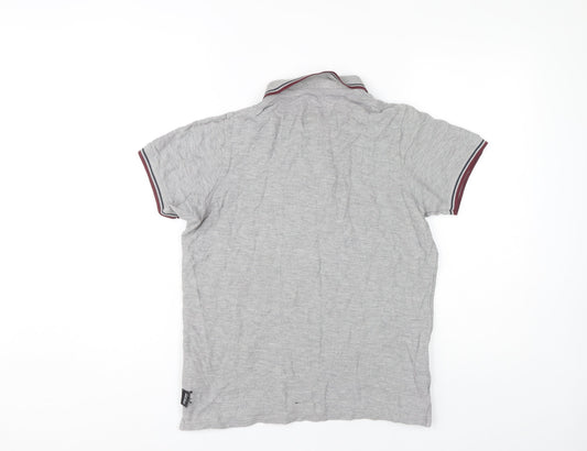 Crosshatch Men's Grey Polo Shirt, Size S, Casual Wear