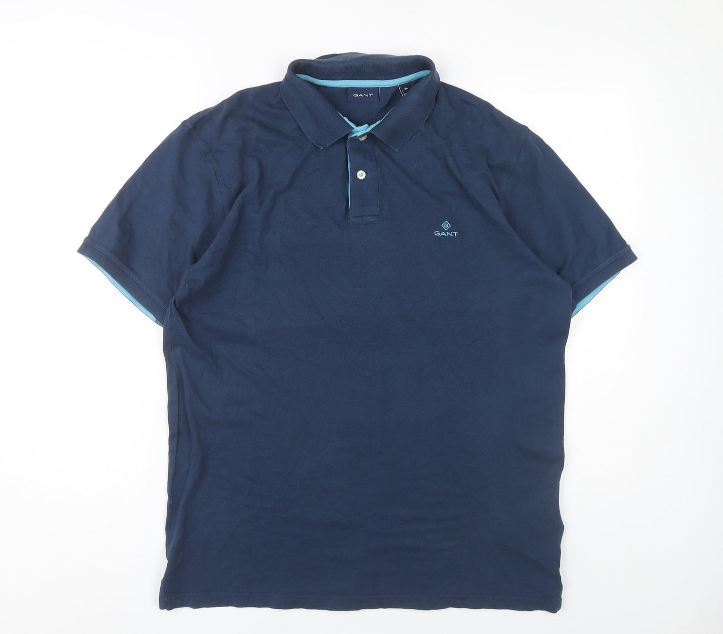 Gant Men's Blue XL Polo Shirt, Short Sleeve