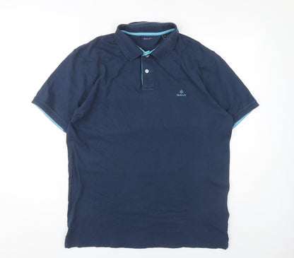 Gant Men's Blue XL Polo Shirt, Short Sleeve