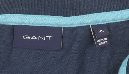Gant Men's Blue XL Polo Shirt, Short Sleeve