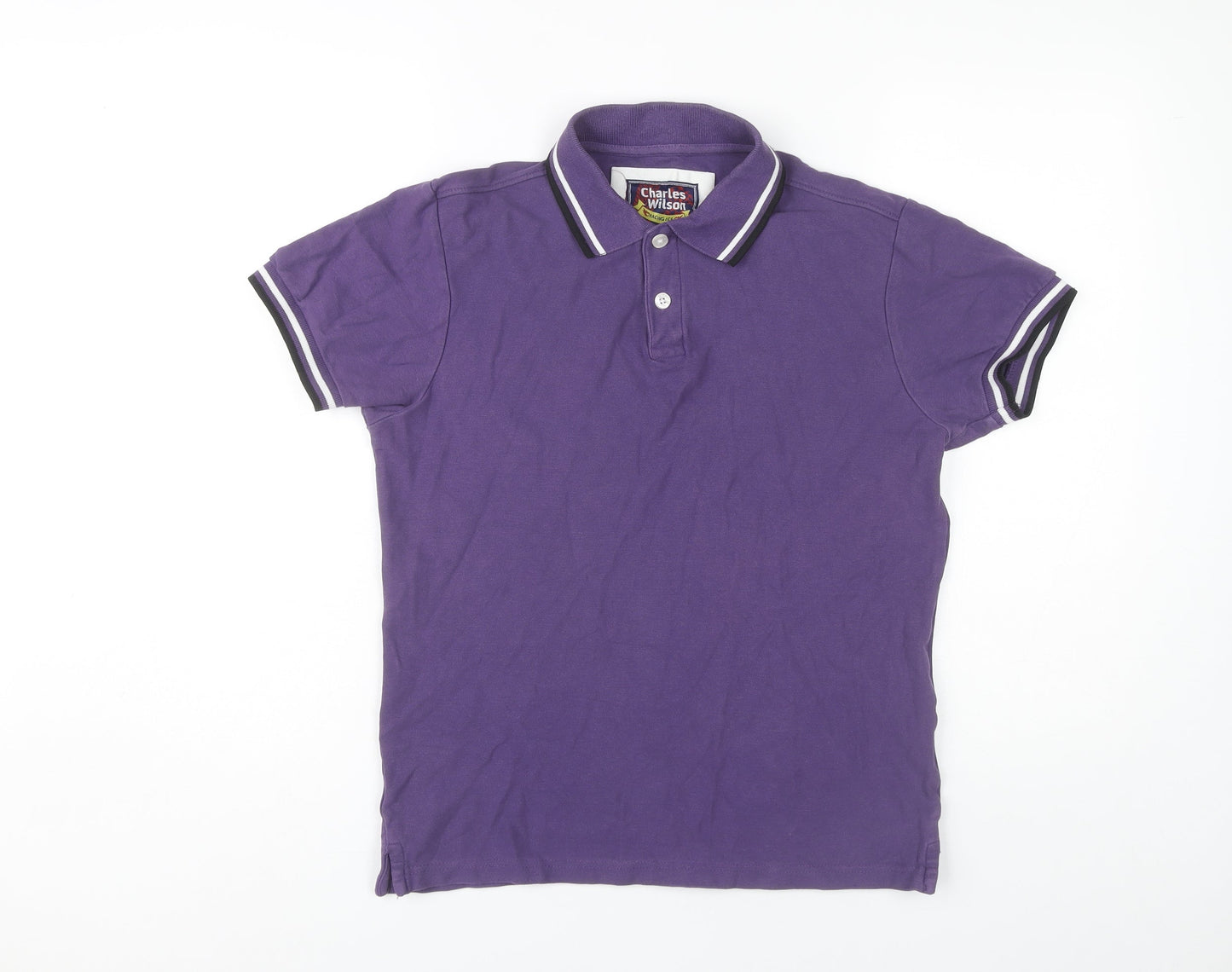 Charles Wilson Men's Purple Polo Shirt Small