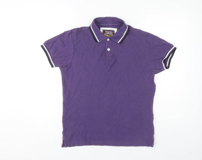 Charles Wilson Men's Purple Polo Shirt Small