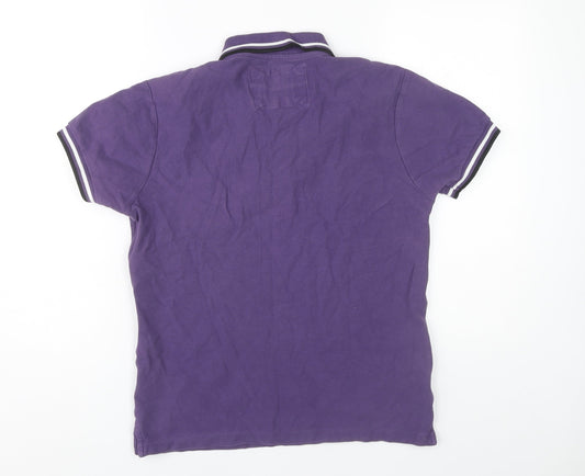 Charles Wilson Men's Purple Polo Shirt Small