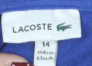 Lacoste Boys Blue Polo Shirt, Size 14 Years, Cotton, Casual