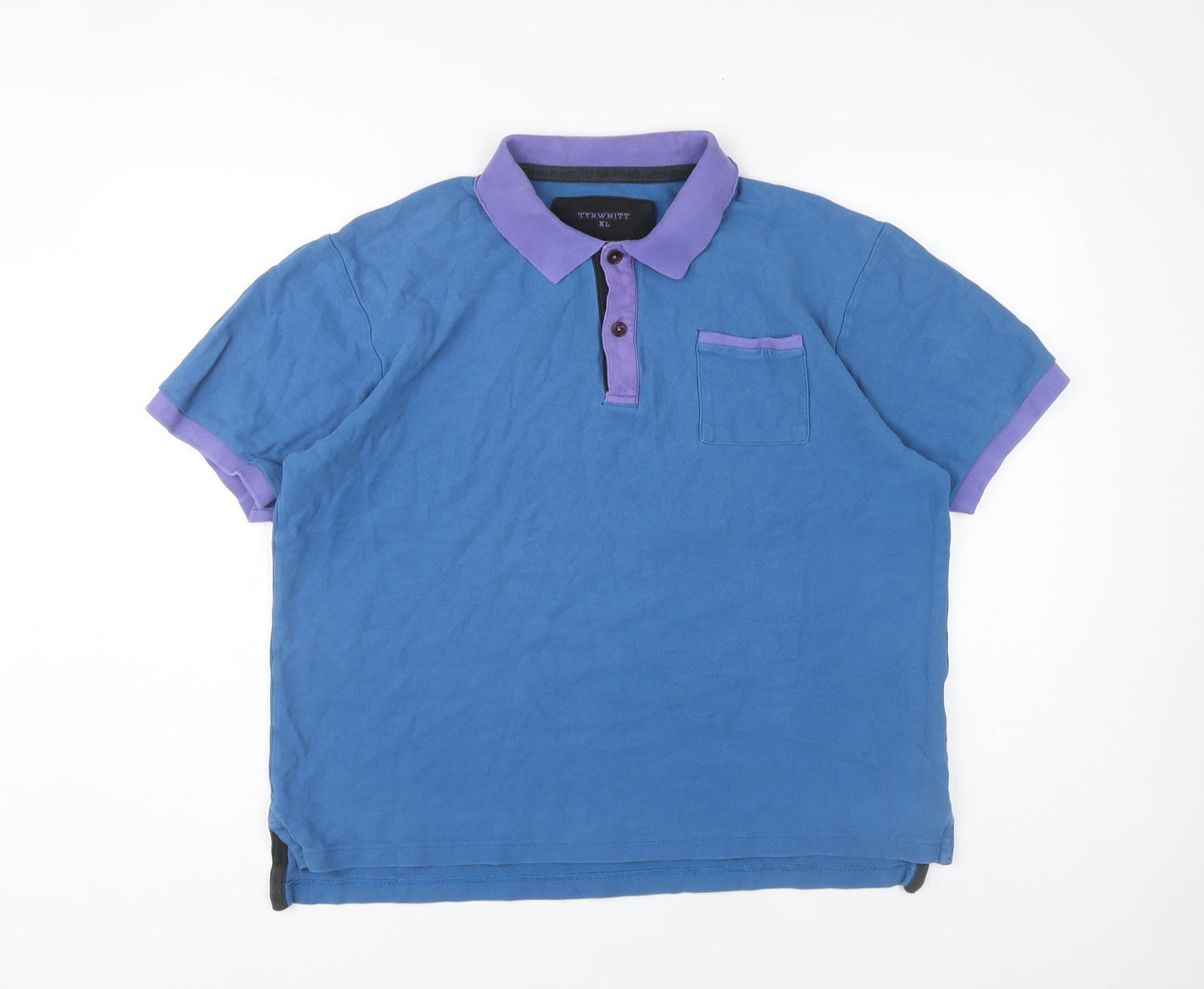 Tyrwhitt Men's Blue Polo Shirt XL