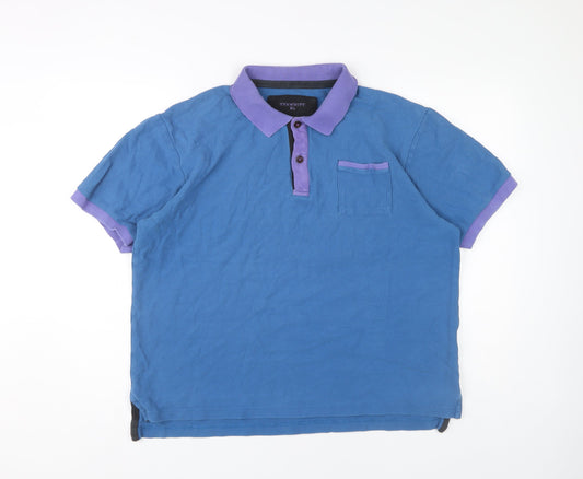 Tyrwhitt Men's Blue Polo Shirt XL