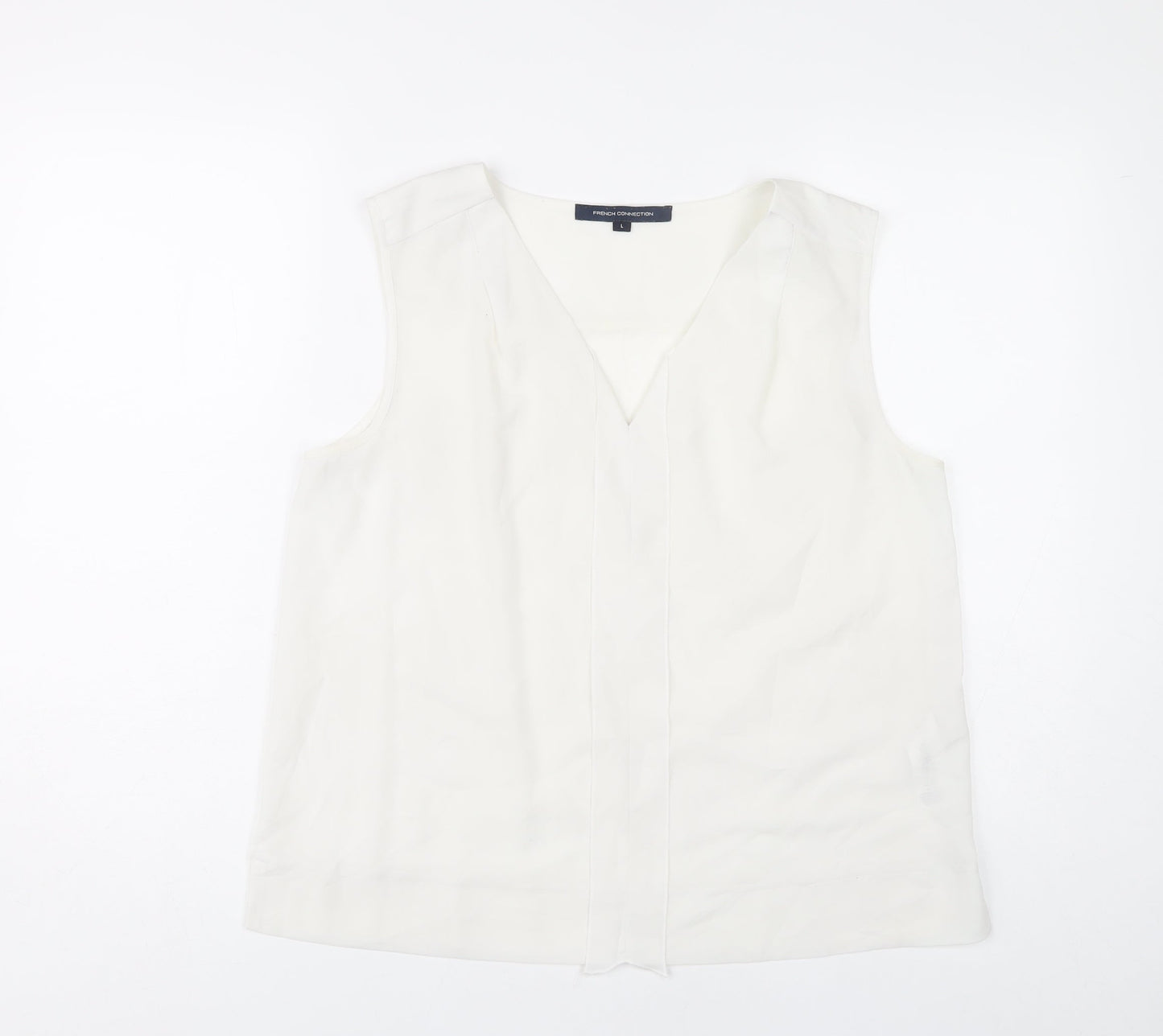 Womens UK Size L French Connection Ivory Basic Blouse