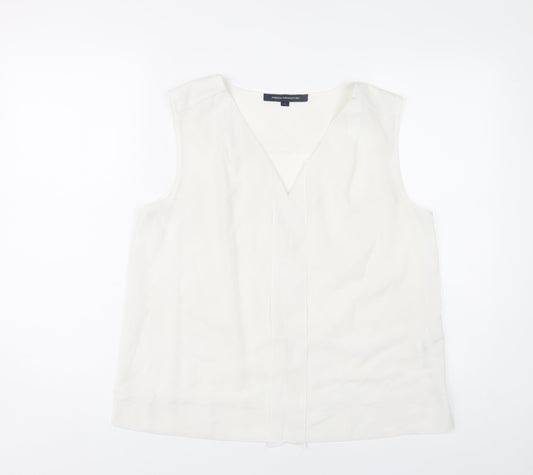 Womens UK Size L French Connection Ivory Basic Blouse