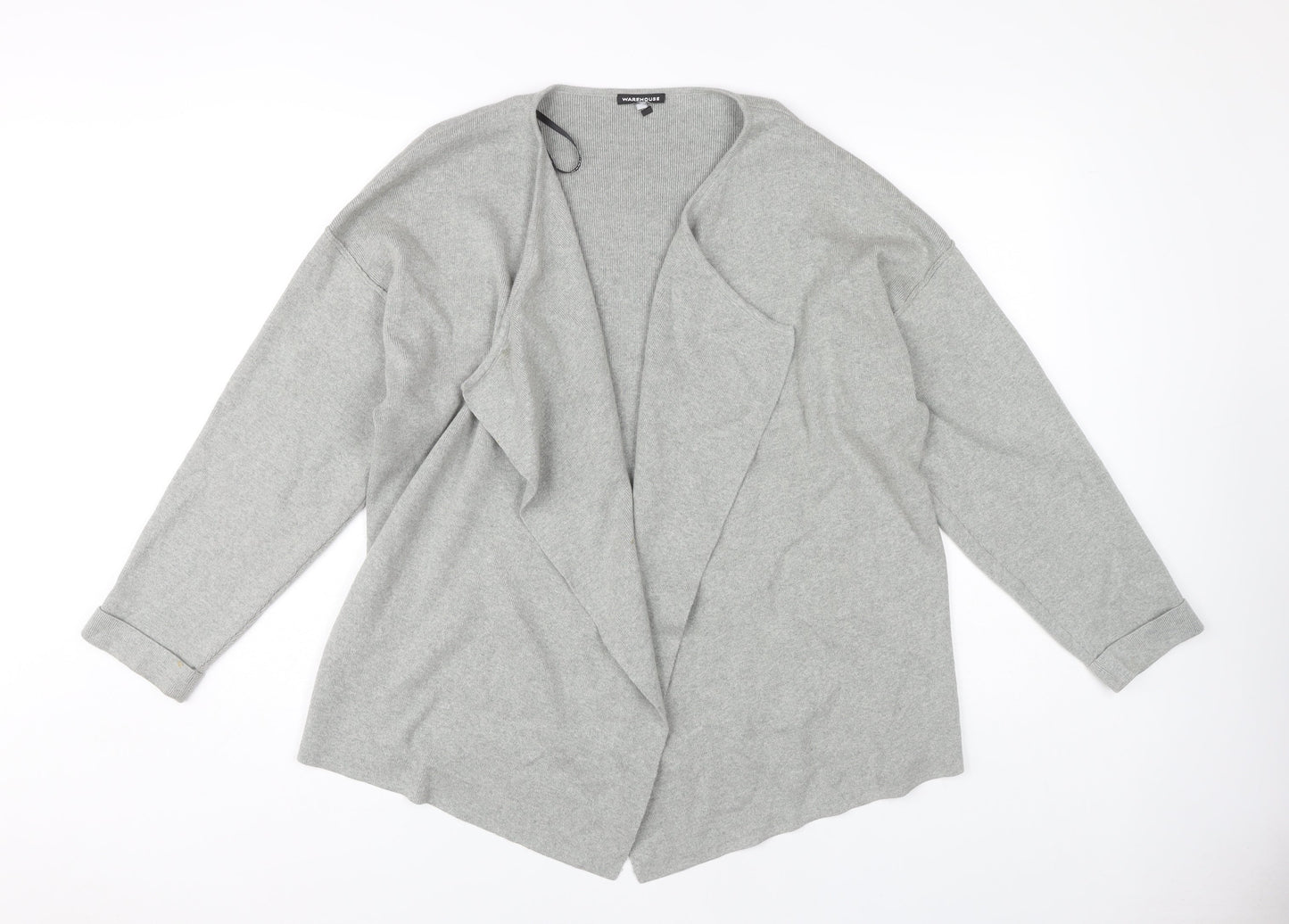 Womens UK Size L Warehouse Grey Cardigan Jumper