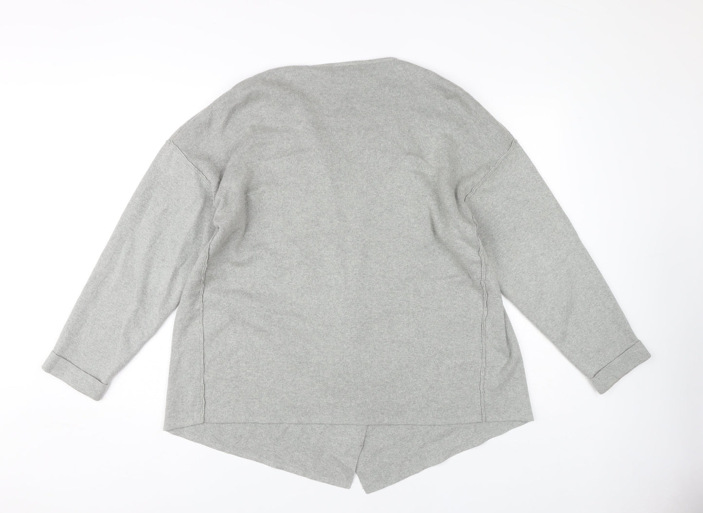Womens UK Size L Warehouse Grey Cardigan Jumper