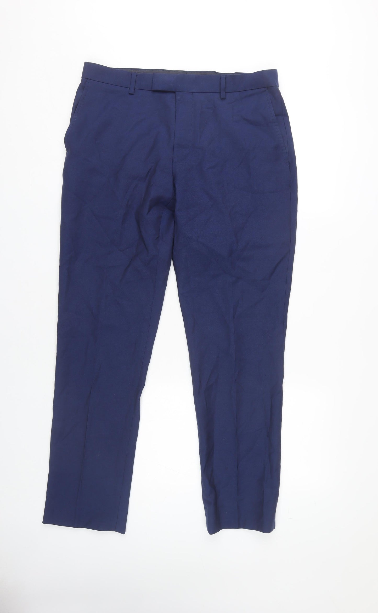 Mens UK Size 32W 30L Charles Tyrwhitt Slim Fit Dress Pants Blue Trousers