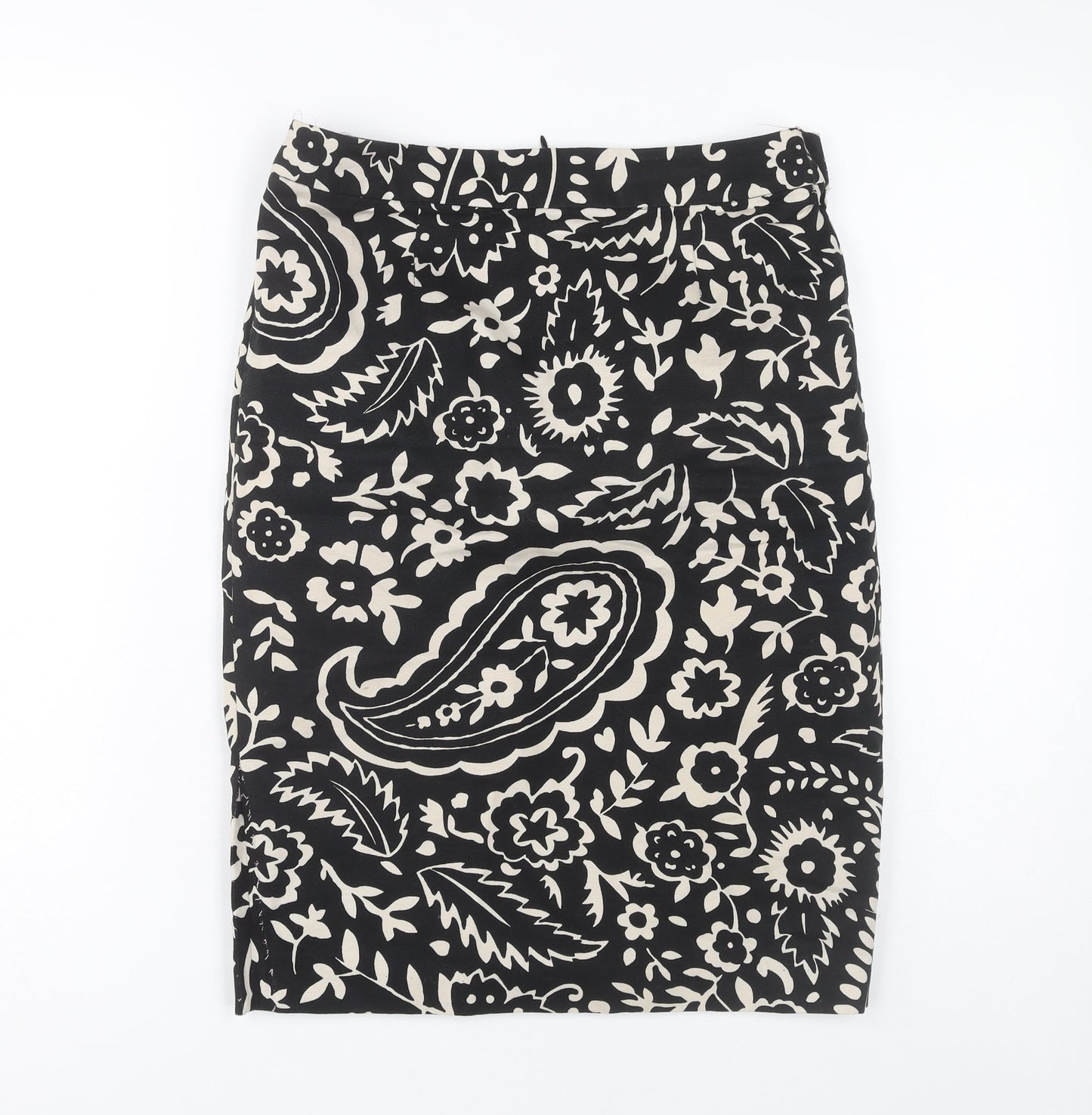 Boden Women's Black Floral Pencil Skirt Size 10