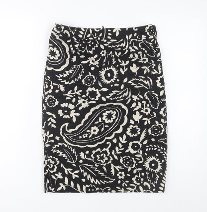 Boden Women's Black Floral Pencil Skirt Size 10