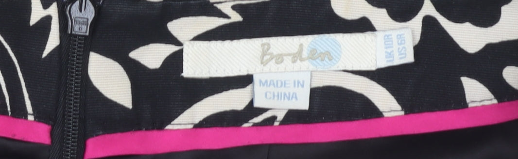 Boden Women's Black Floral Pencil Skirt Size 10