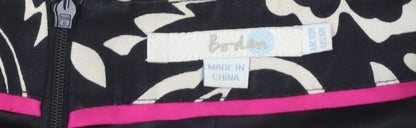 Boden Women's Black Floral Pencil Skirt Size 10