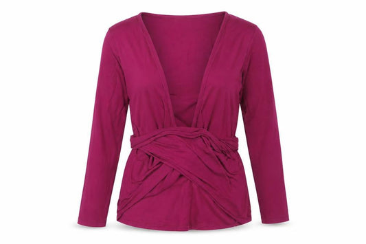 Womens UK Size XS JoJo Maman Bébé Purple Wrap Blouse