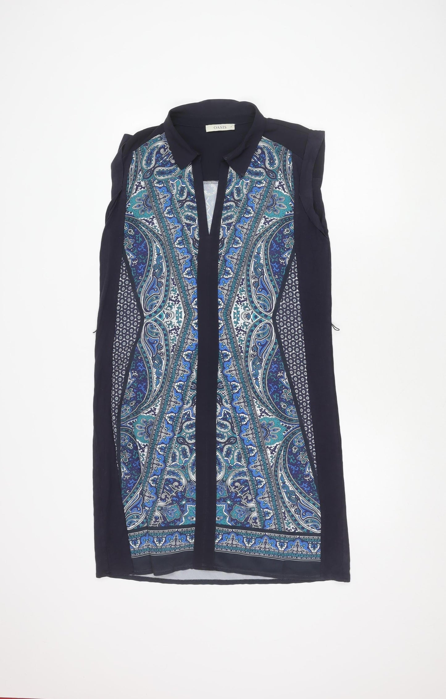 Oasis Blue Sleeveless Dress in M