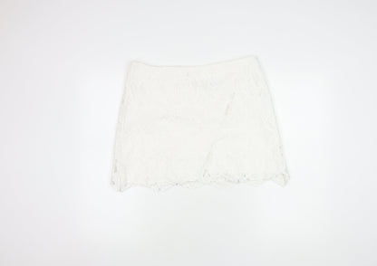 H&M Women's White Lace Short Skirt, Size 20