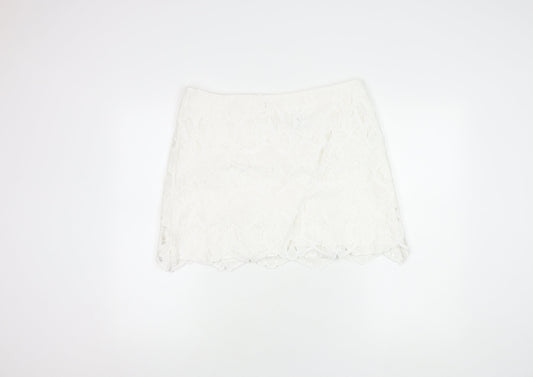 H&M Women's White Lace Short Skirt, Size 20