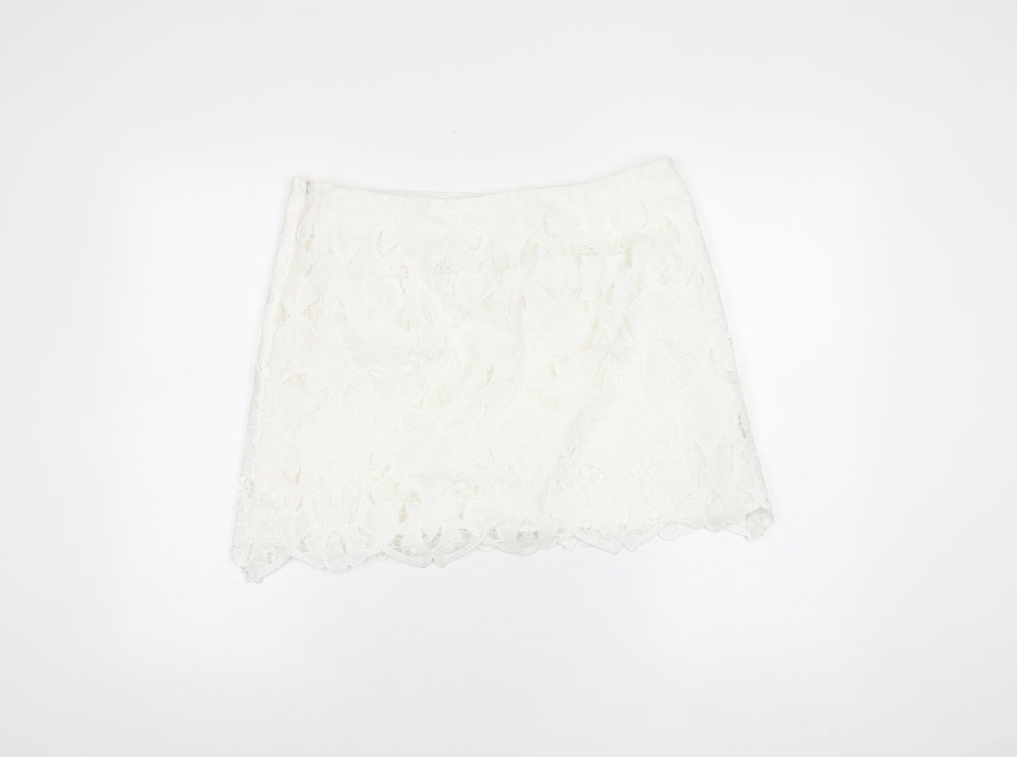 H&M Women's White Lace Short Skirt, Size 20