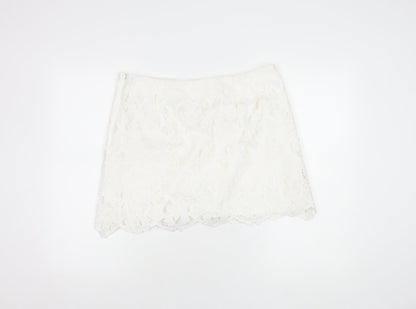 H&M Women's White Lace Short Skirt, Size 20
