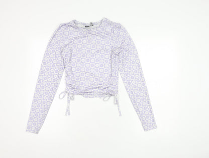 ASOS DESIGN Women's Purple Floral Long Sleeve Top